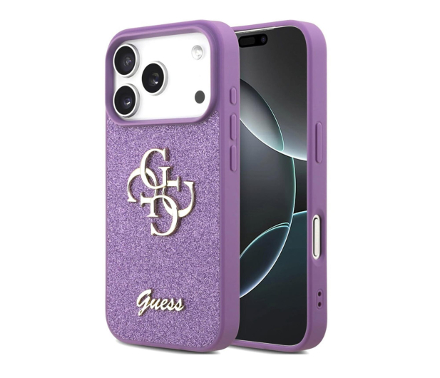 Guess Fixed Glitter Big 4G do iPhone 17 Pro liliowy - 1365526 - zdjęcie